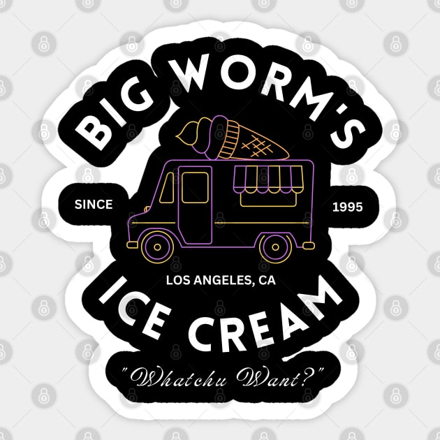 Big Worm's Ice Cream Sticker by LamarDesigns